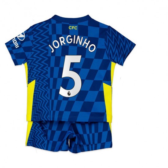 Camisola Chelsea Jorginho 5 Criança Equipamento Primeiro 2021-2022 Manga Curta